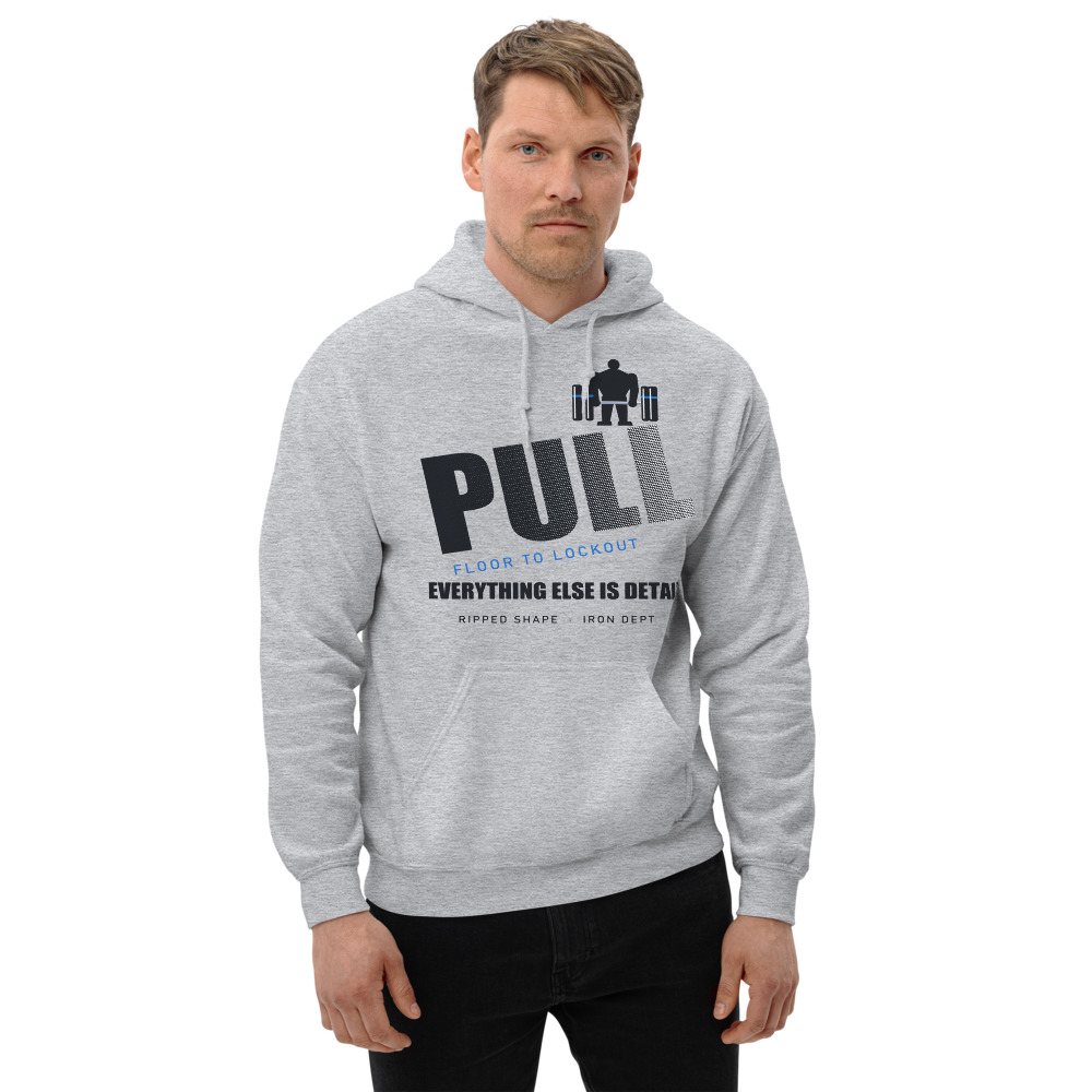 Ripped Shape Pull Floor To Lockout Strength Division Hoodie Front