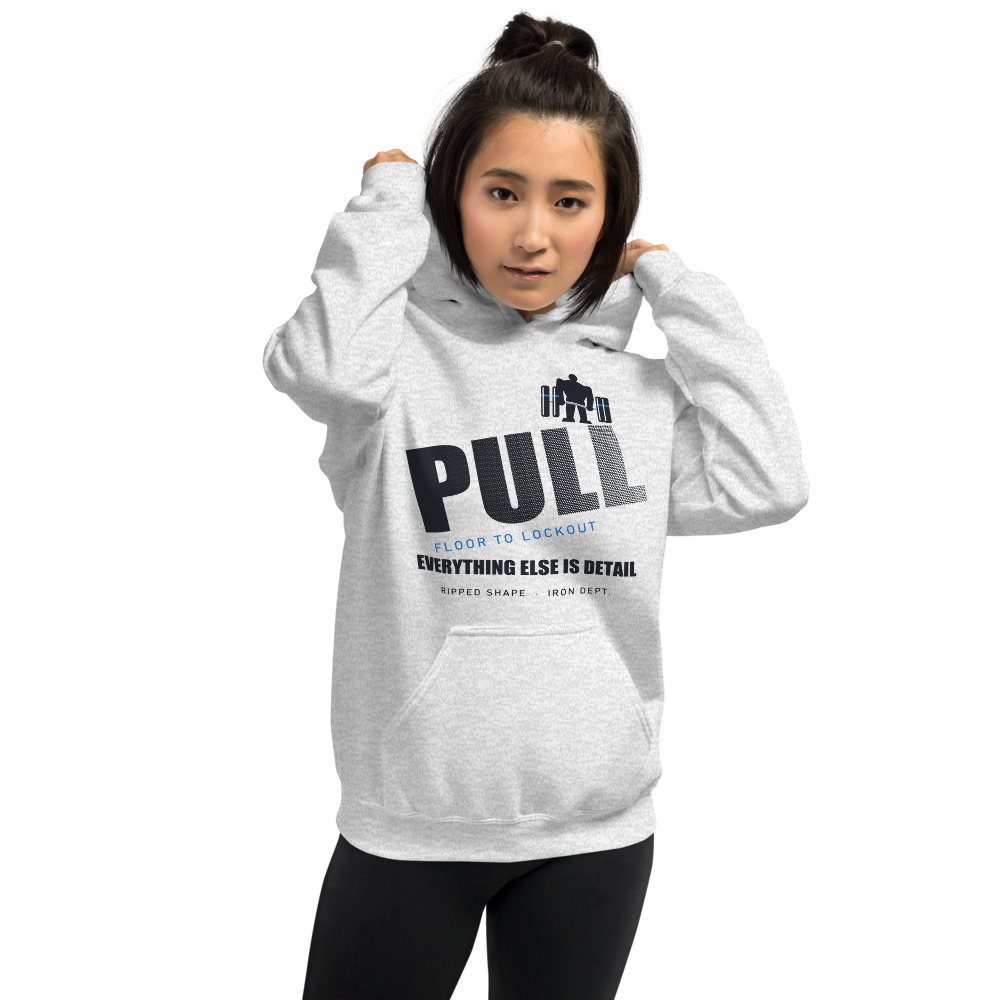 Ripped Shape Pull Floor To Lockout Strength Division Hoodie Front