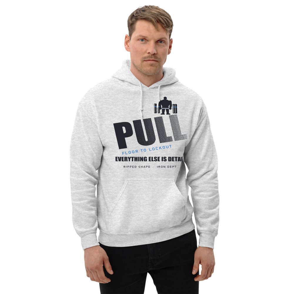Ripped Shape Pull Floor To Lockout Strength Division Hoodie Front