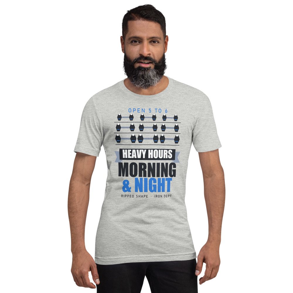 Ripped Shape Heavy Hours Strength Division Tee Front