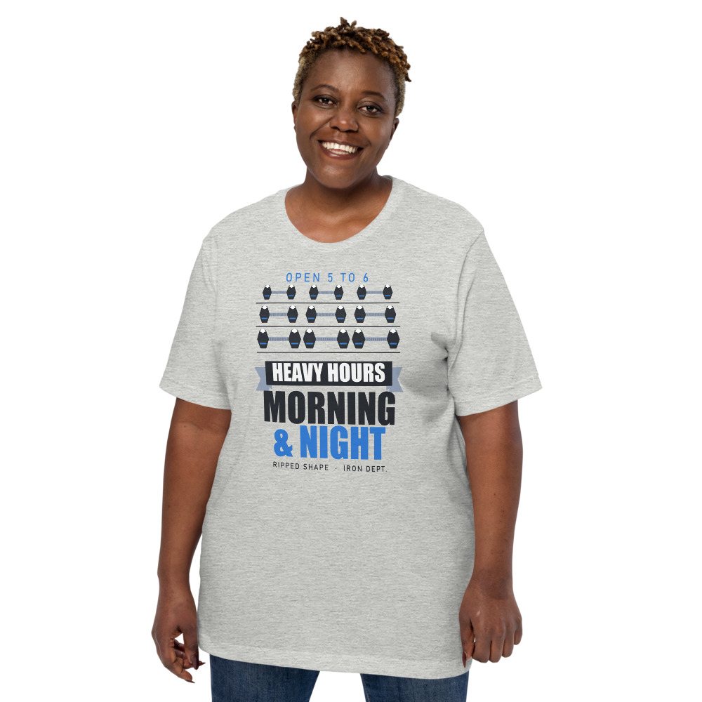 Ripped Shape Heavy Hours Strength Division Tee Front
