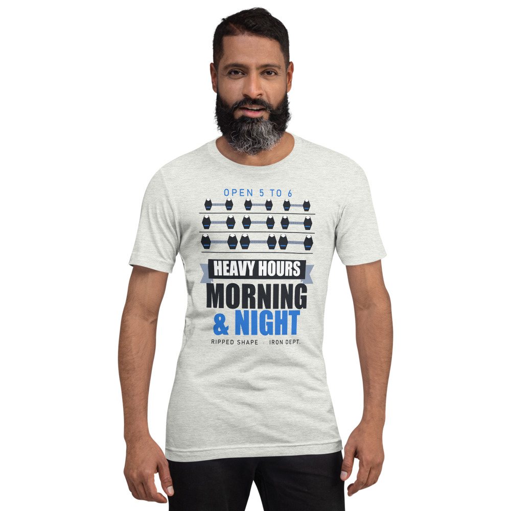 Ripped Shape Heavy Hours Strength Division Tee Front