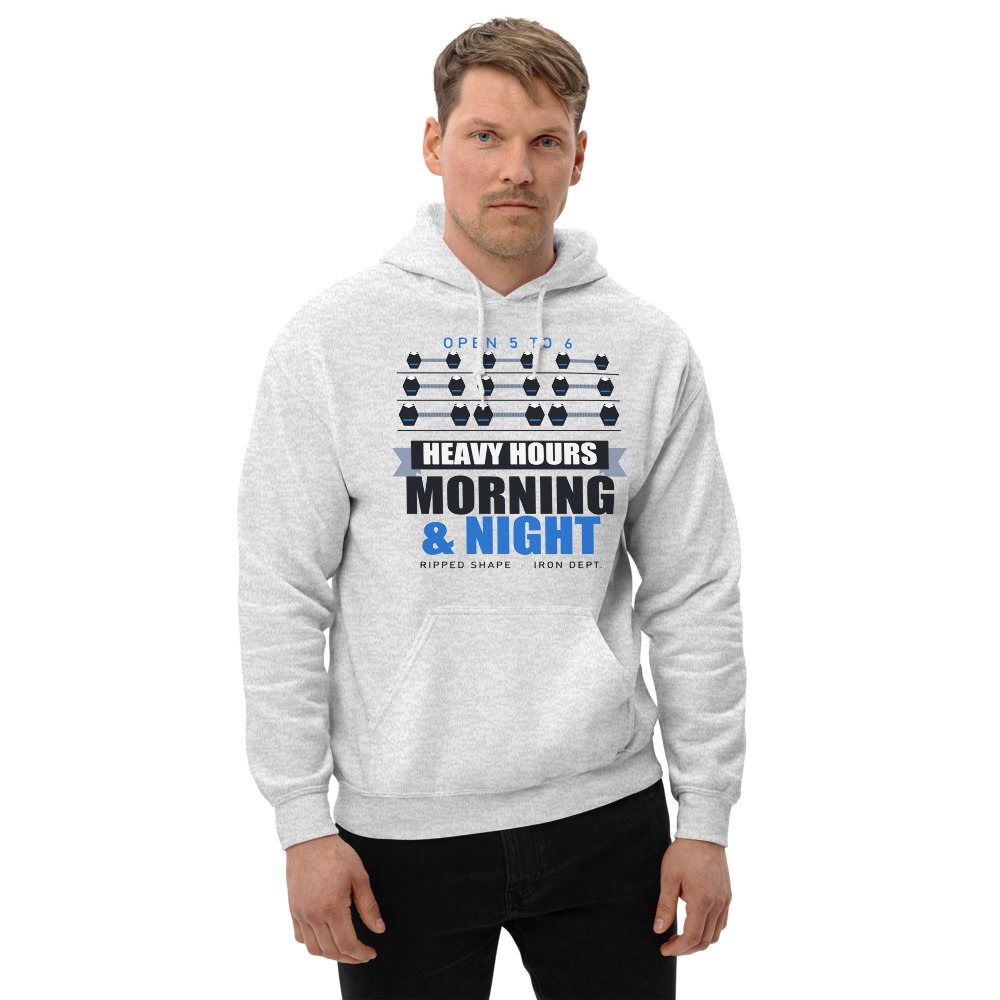 Ripped Shape Heavy Hours Strength Division Hoodie Front