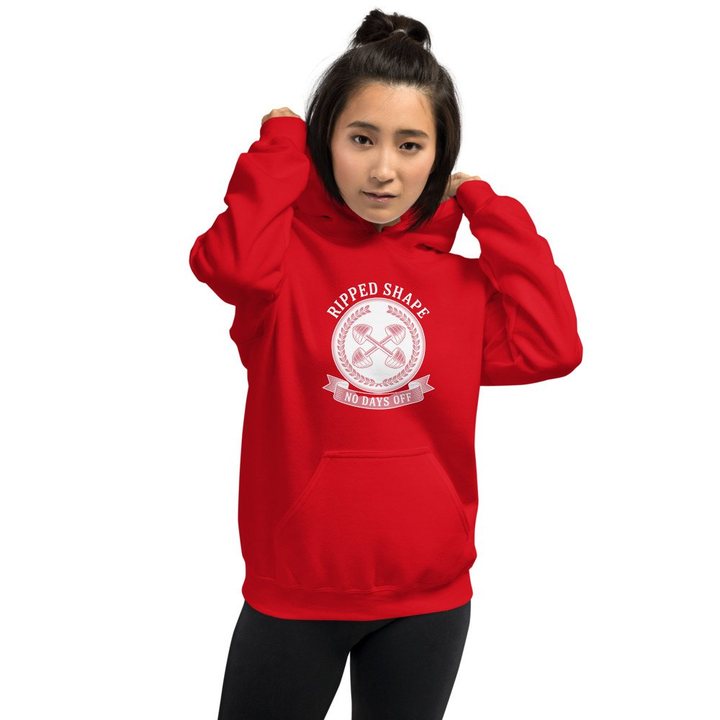 Ripped Shape Barbell Crest Hoodie
