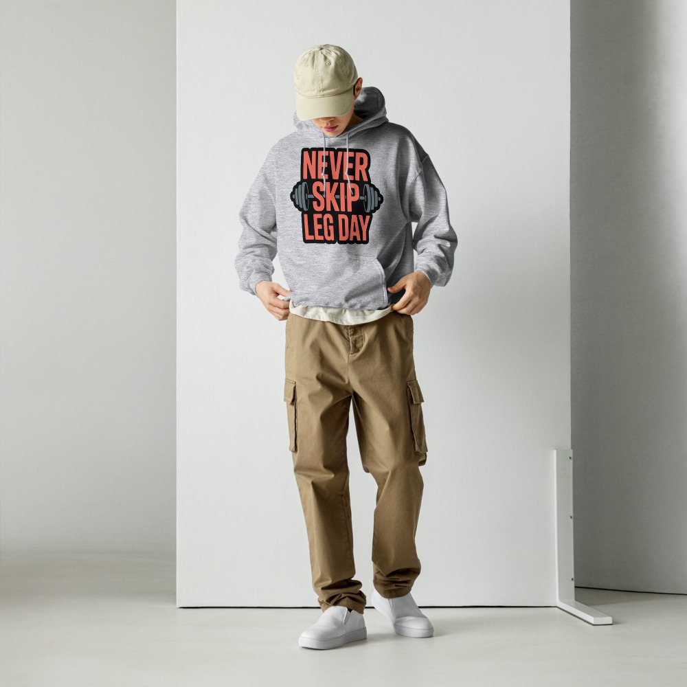 Ripped Shape Never Skip Leg Day Hoodie Front