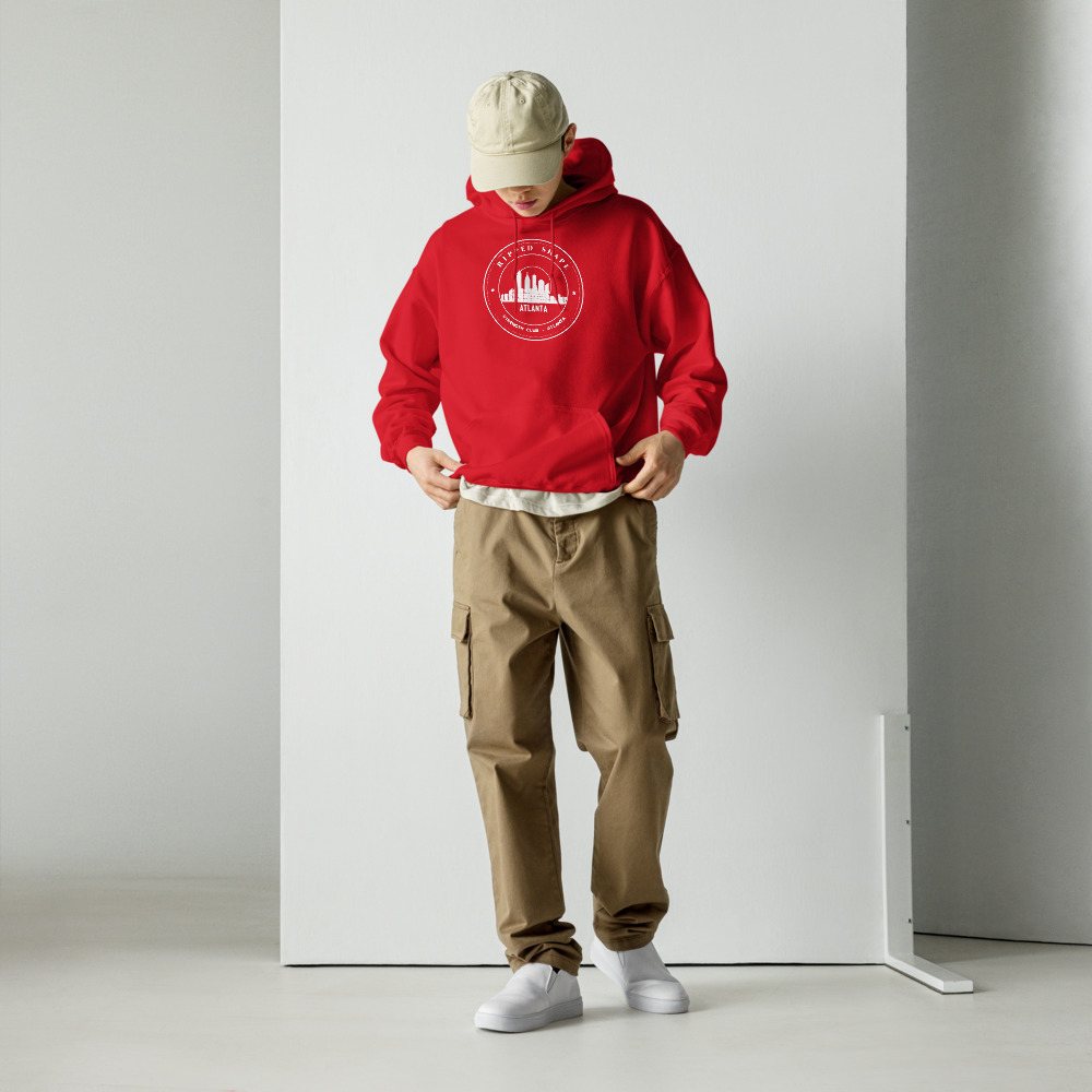 Ripped Shape Strength Club Crest Hoodie Front