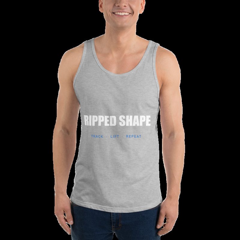 Ripped Shape Wordmark Tank Athletic Heather