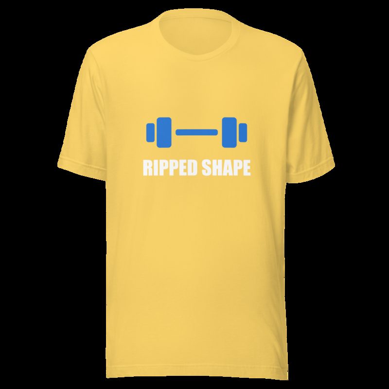 Ripped Shape Dumbbell Tee Yellow