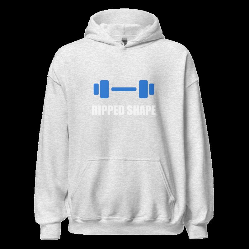 Ripped Shape Dumbbell Hoodie Ash