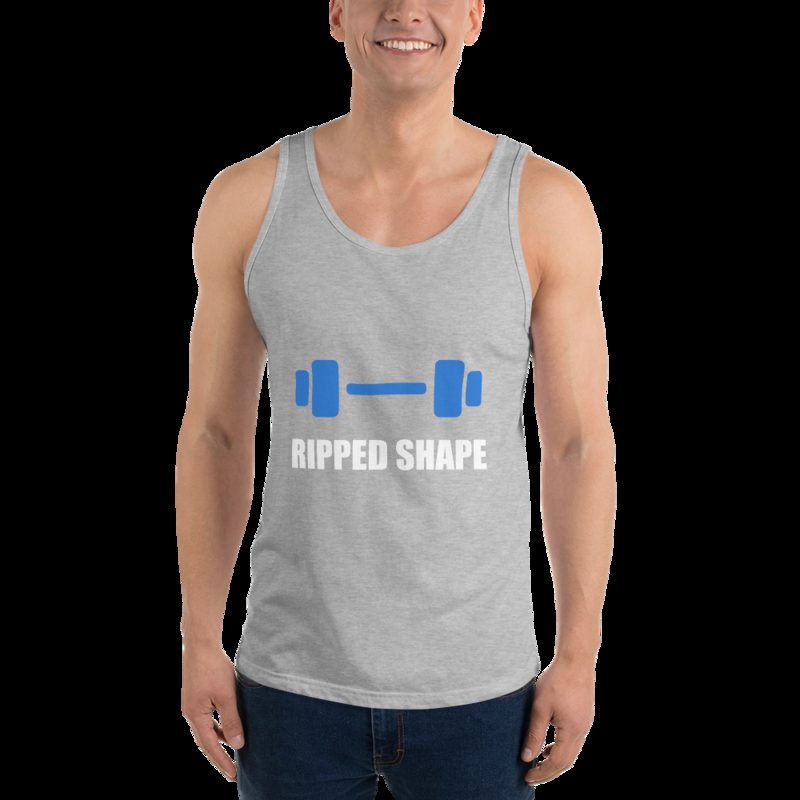 Ripped Shape Dumbbell Tank Athletic Heather