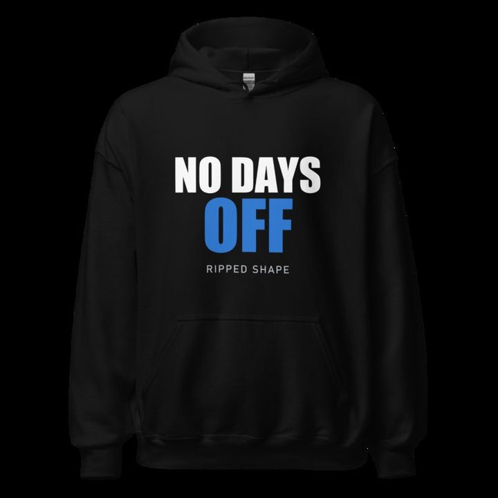 Ripped Shape No Days Off Hoodie in Black