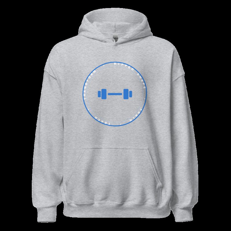 Ripped Shape Badge Hoodie Sport Grey