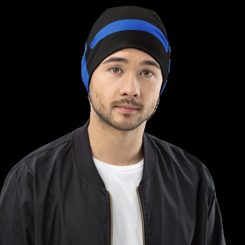 Ripped Shape Dumbbell Beanie White