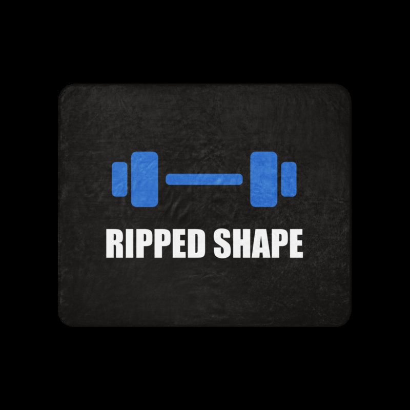 Ripped Shape Dumbbell Sherpa Blanket Tan