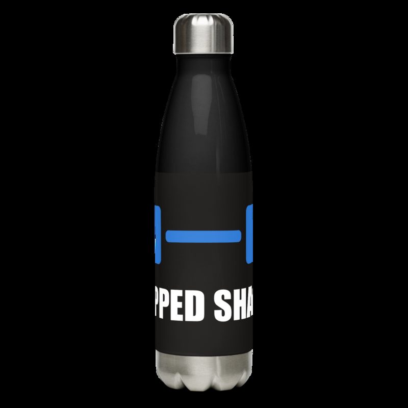Ripped Shape Dumbbell Water Bottle Black