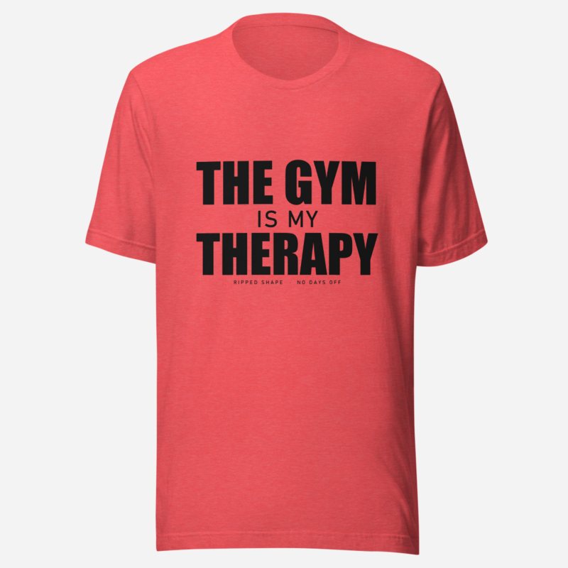 Ripped Shape Gym Therapy Tee in Heather Red