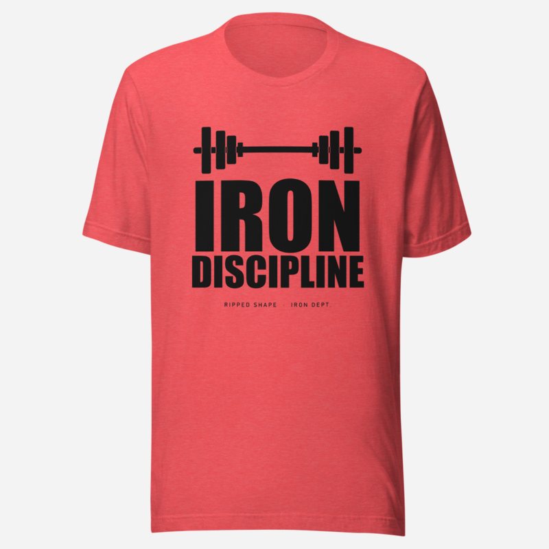 Ripped Shape Iron Discipline Iron Dept. Tee in Heather Red
