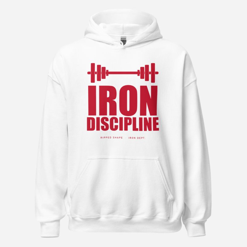 Ripped Shape Iron Discipline Iron Dept. Hoodie in White