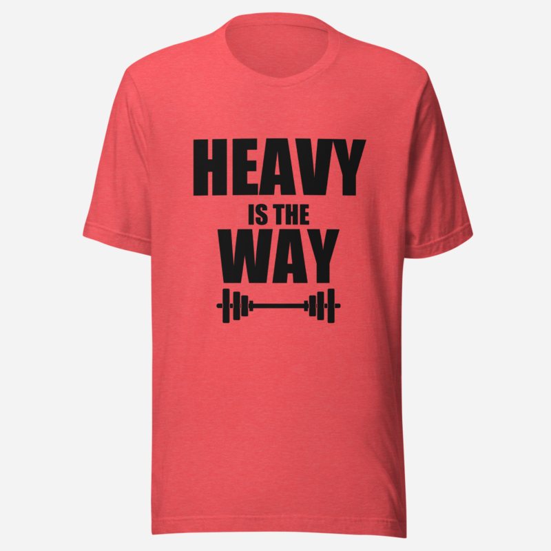 Ripped Shape Heavy Is The Way Iron Dept. Tee in Heather Red