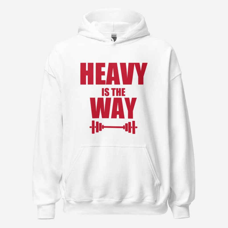 Ripped Shape Heavy Is The Way Iron Dept. Hoodie in White