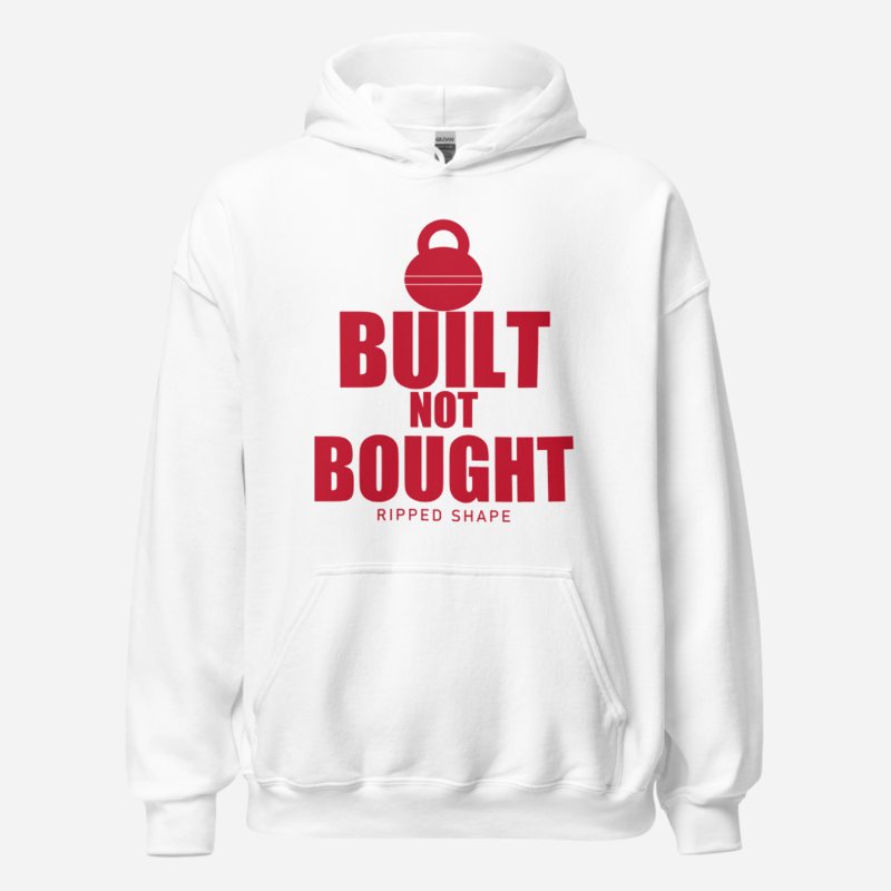 Ripped Shape Built Not Bought Iron Dept. Hoodie in White