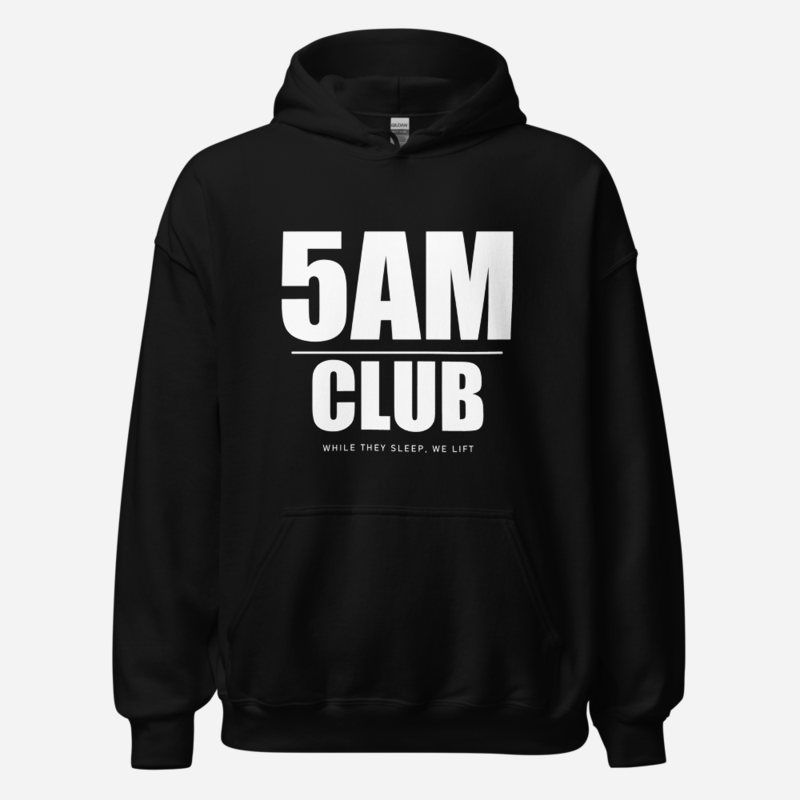 Ripped Shape 5AM Club Iron Dept. Hoodie in Black