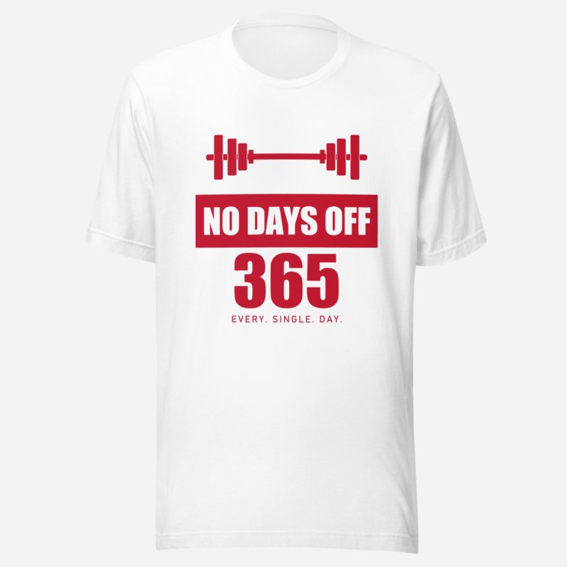 Ripped Shape No Days Off 365 Iron Dept. Tee in White