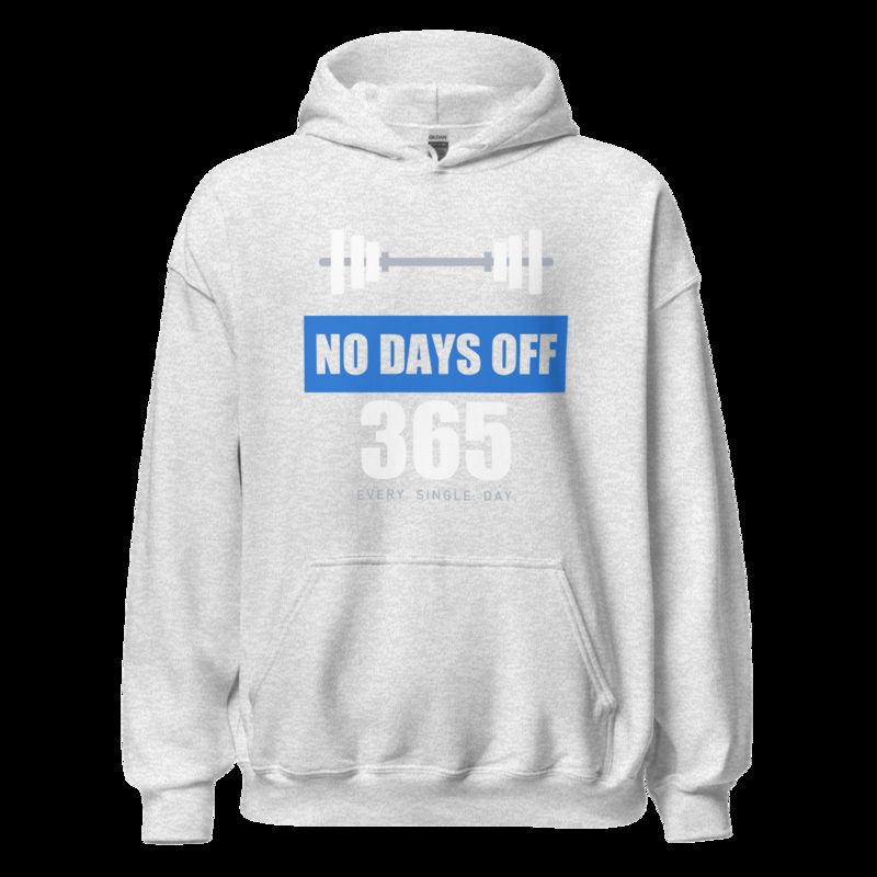 Ripped Shape No Days Off 365 Iron Dept. Hoodie Ash