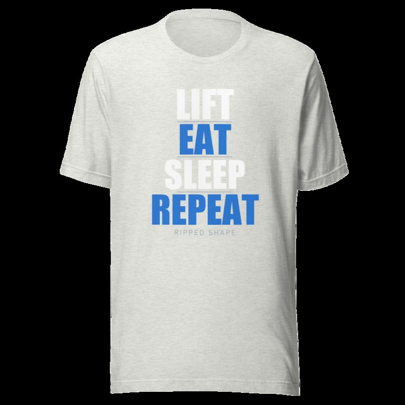 Ripped Shape Lift Eat Sleep Repeat Iron Dept. Tee Ash
