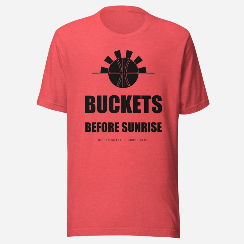 Ripped Shape Buckets Before Sunrise Sport Tee in Heather Red