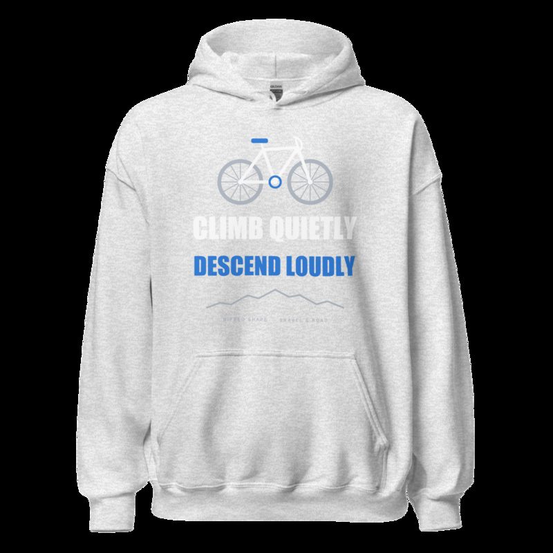 Ripped Shape Climb Quietly, Descend Loudly Sport Hoodie Ash