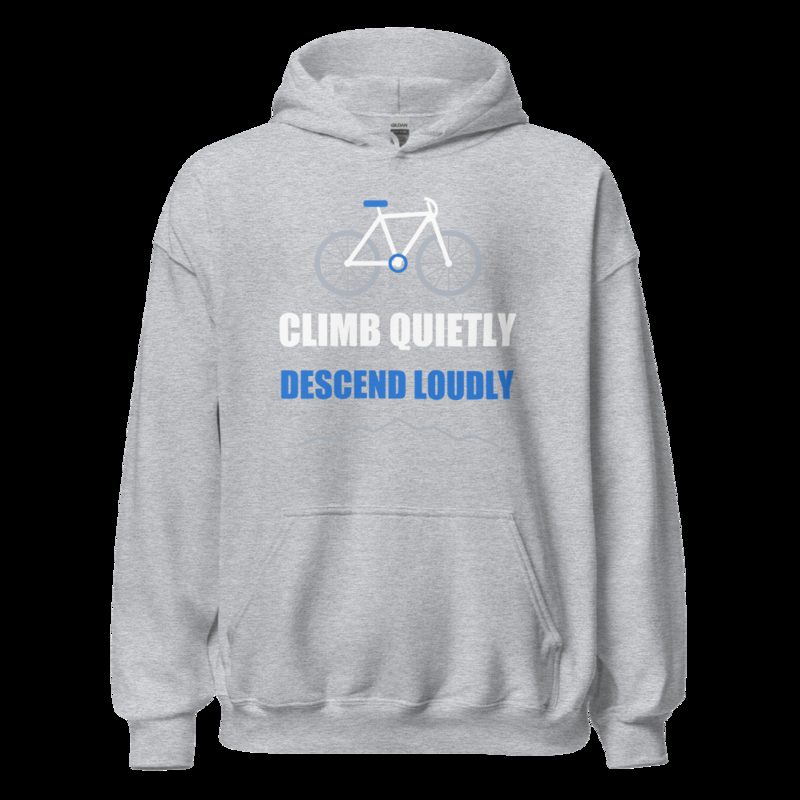 Ripped Shape Climb Quietly, Descend Loudly Sport Hoodie Sport Grey
