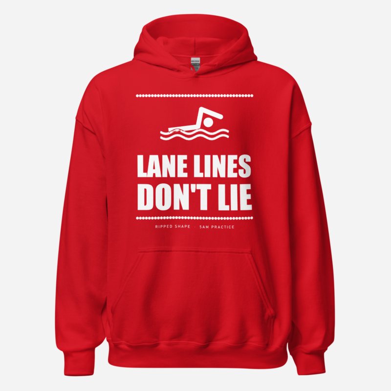 Ripped Shape Lane Lines Don't Lie Sport Hoodie in Red