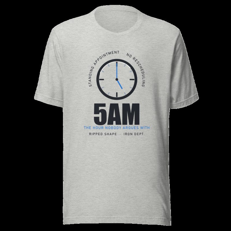 Ripped Shape 5AM Standing Appointment Strength Division Tee Athletic Heather