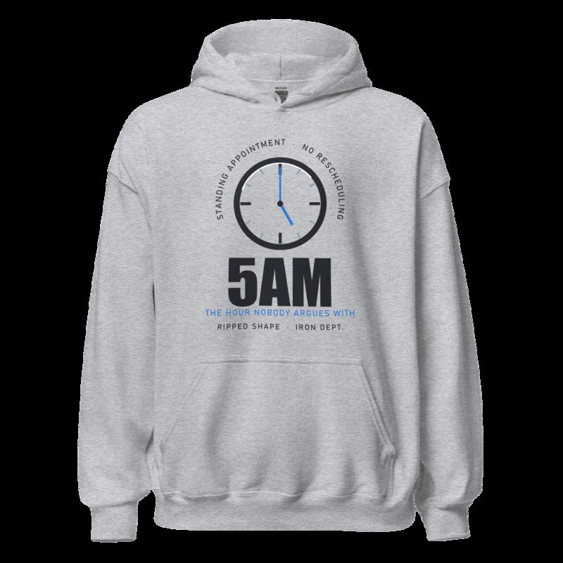 Ripped Shape 5AM Standing Appointment Strength Division Hoodie Sport Grey