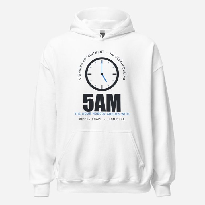 Ripped Shape 5AM Standing Appointment Strength Division Hoodie in White