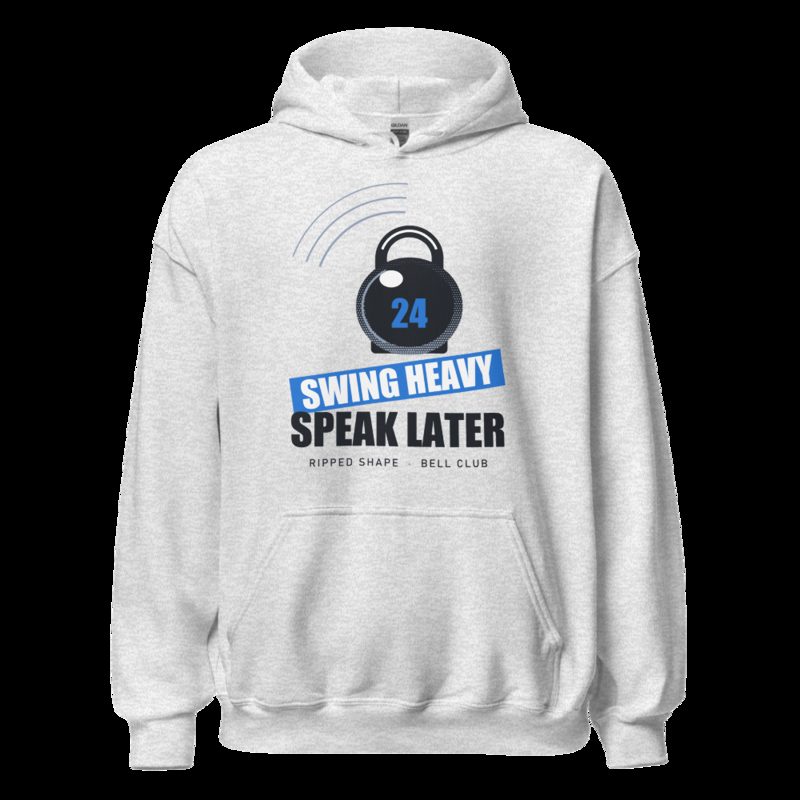 Ripped Shape Swing Heavy Speak Later Strength Division Hoodie Ash
