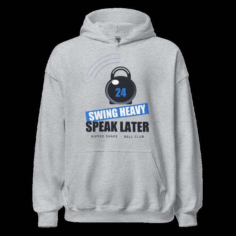 Ripped Shape Swing Heavy Speak Later Strength Division Hoodie Sport Grey