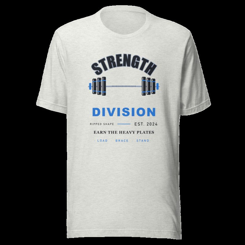 Ripped Shape Strength Division Varsity Strength Division Tee Ash