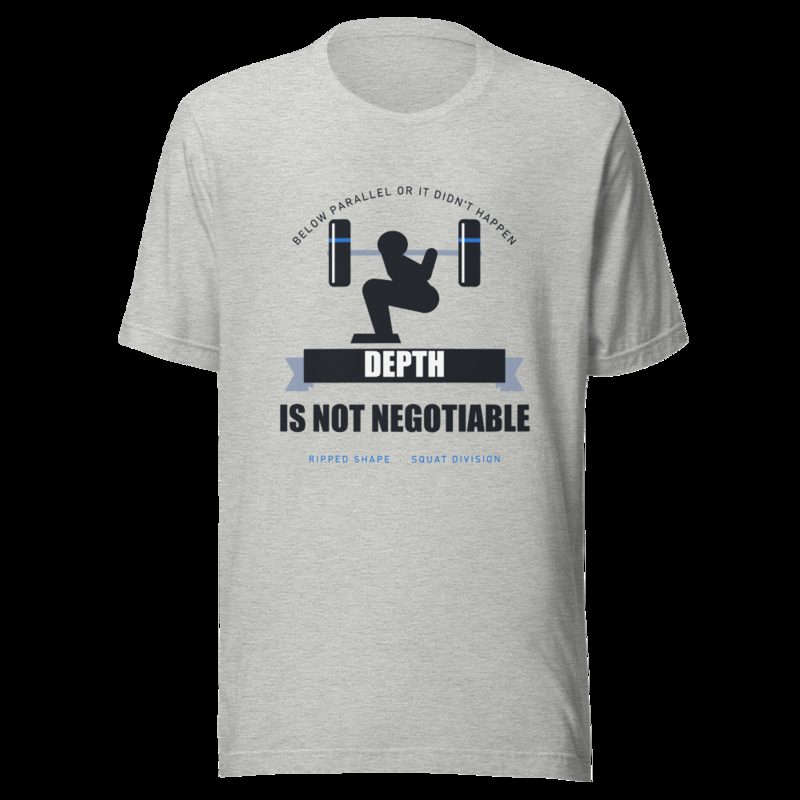 Ripped Shape Depth Is Not Negotiable Strength Division Tee Athletic Heather
