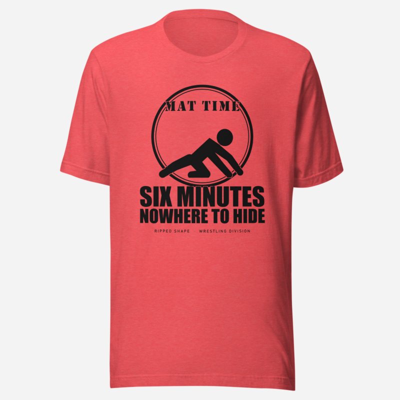 Ripped Shape Six Minutes Nowhere To Hide Strength Division Tee in Heather Red