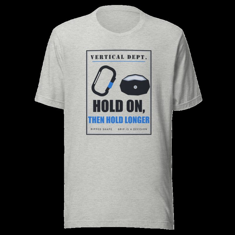 Ripped Shape Hold On Then Hold Longer Strength Division Tee Athletic Heather
