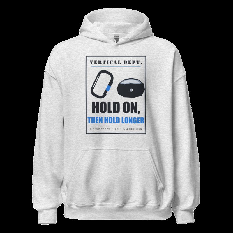Ripped Shape Hold On Then Hold Longer Strength Division Hoodie Ash