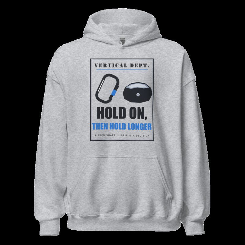 Ripped Shape Hold On Then Hold Longer Strength Division Hoodie Sport Grey