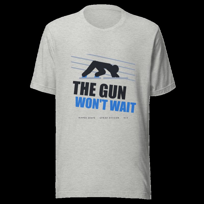 Ripped Shape The Gun Won't Wait Strength Division Tee Athletic Heather