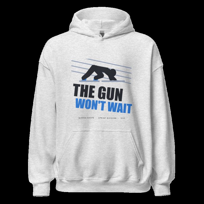 Ripped Shape The Gun Won't Wait Strength Division Hoodie Ash