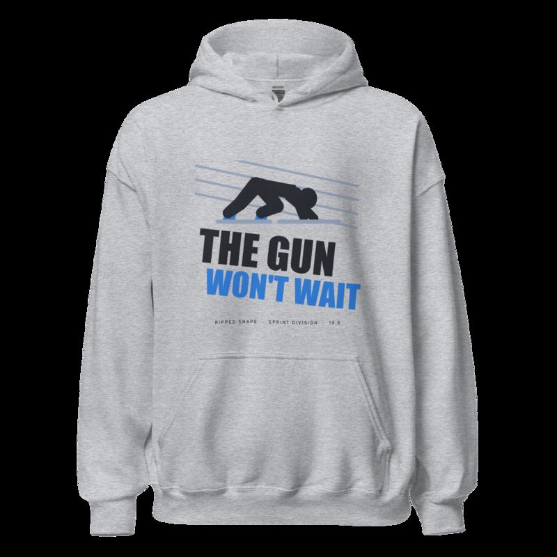 Ripped Shape The Gun Won't Wait Strength Division Hoodie Sport Grey