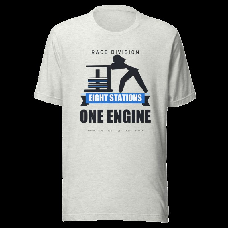 Ripped Shape Eight Stations One Engine Strength Division Tee Ash