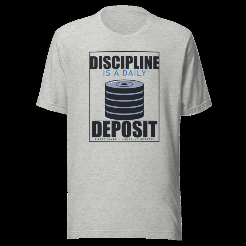 Ripped Shape Discipline Daily Deposit Strength Division Tee Athletic Heather
