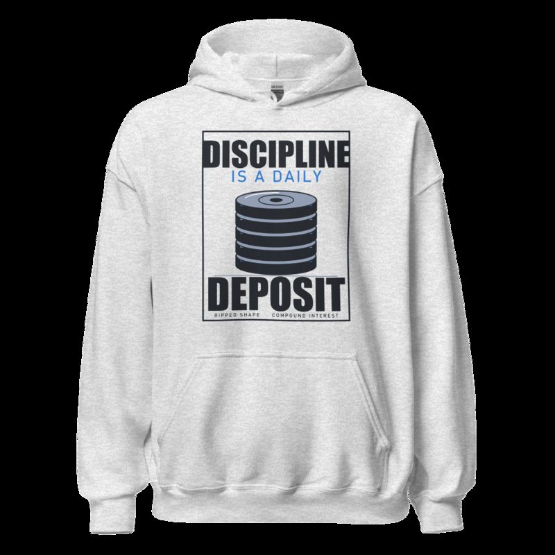 Ripped Shape Discipline Daily Deposit Strength Division Hoodie Ash